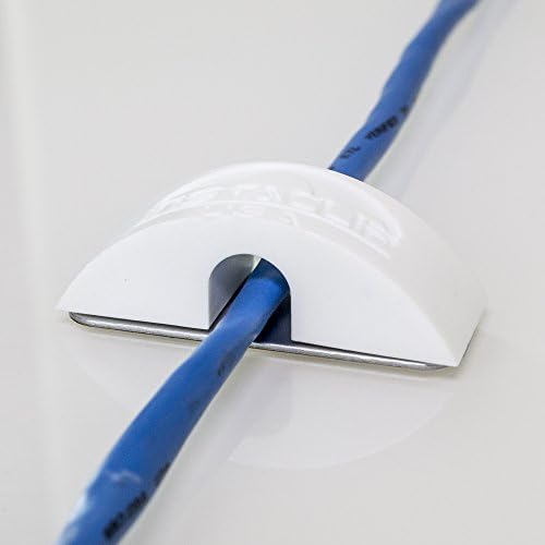 PACK of InstaClip Instant Magentic Stick On Anything Permanent but Temporary Wire Clip Fastener No Holes Glue (Large White 6 Pack)