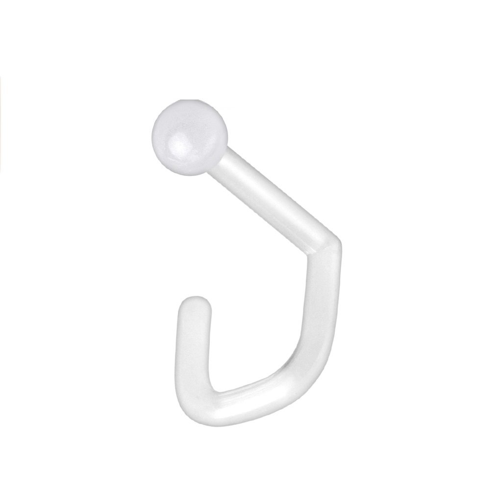 PiercedOff Bio Flex Clear Nose Screw Retainer with Ball Top