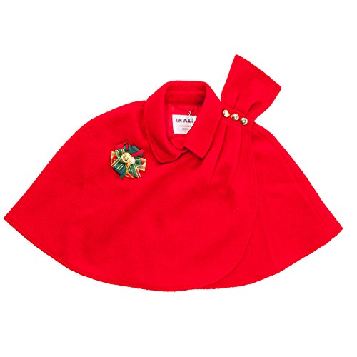 Girls' Christmas Red / Black Fashion Cape with buttons Placket, School PartyCoat&Jacket
