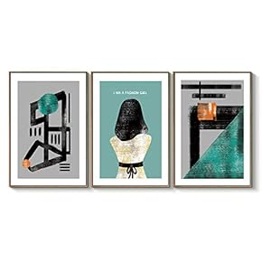 Framed Canvas Wall Art for Living Room, Bedroom Abstract Geometric Canvas Prints for Home Decoration Ready to Hanging - 16"x24"x3 Panels
