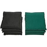 Weather Resistant Cornhole Bags (Set of 8) by SC Cornhole (Black/Hunter Green)