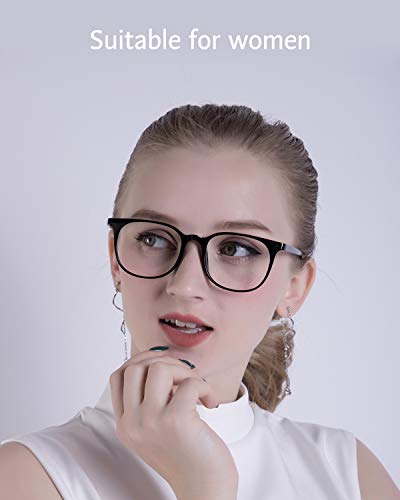 ANRRI Blue Light Blocking Computer Glasses for UV Protection Anti Eyestrain Anti Glare Lens Lightweight Frame Eyeglasses Black Frame, Men/Women - Thumbnail 3