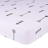 Kyapoo Crib Sheets 100% Organic Cotton Arrows Unisex Bedding Style For Toddler Girl & Boy - Baby Bed Mattress Protector - Jersey Cotton crib Mattress Covers Hypoallergenic Breathable 52