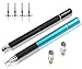 Stylus Pen, Evolva Future Technology Styli with Extra Long Expectancy Infinite Renewable Capacitive Spring Disc and Replacement Fiber Tip (2 x Stylus with Spring Connection – black + blue)