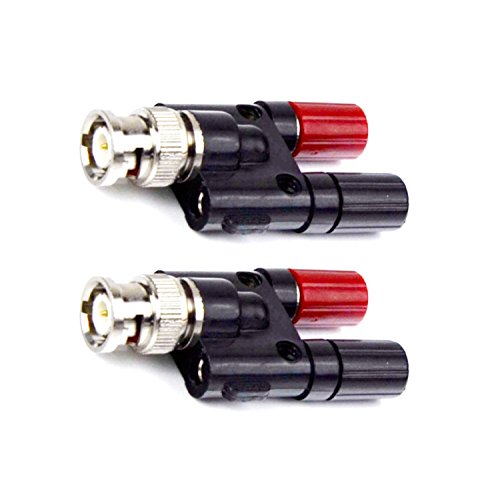 CESS BNC Male Plug to 2X 4mm Dual Banana Female Jack Socket Binding Post RF Coax Coaxial Splitter Connector Adapter Adaptor (jcx) (2 Pack) - Thumbnail 4