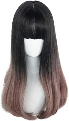 Hengt Wig Female Long Hair Highlights Thin Vine Personality Long