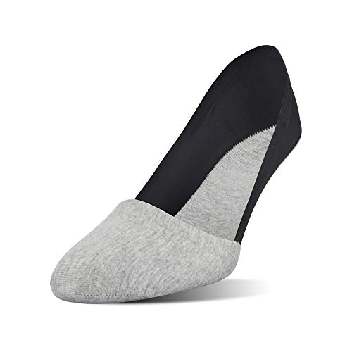 Peds Women's Smooth Edge Low Cut No Show Socks, Heather Gray/Black (6
