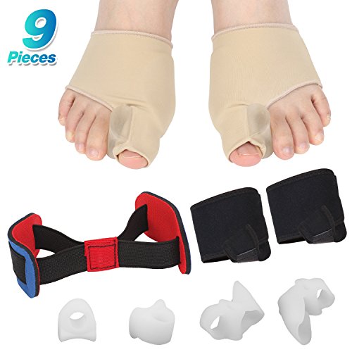 Bunion Corrector, 9 pcs Bunion Corrector and Bunion Relief, Bunion Night Splint with Super Soft Gel for Foot Pain Relief, Hallux Valgus Splint Aid Surgery Treatment Toe Separators Straighteners - Thumbnail 6