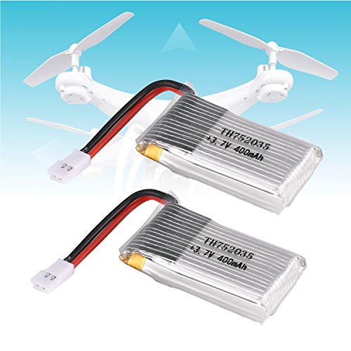 ToGames 2PCS 3.7V 400mAh Li-po Battery for HUBSAN H107/MJX F47/JJR/C F180 RC Drone Quadcopter Aircraft UAV Spare Part Accessories