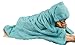SINLAND Wearable Microfiber Hooded Bath Pet Towel Super Absorbent Large Pet Robe Quick Drying Towel for Dogs and Cats Soft Dog Bathrobe 40 Inch x 40 Inch Lightcyan