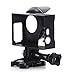 Nechkitter Anti-Exposure Frame with Lens Hood for GoPro Hero4 Hero3 3+, Black Frame Mount Housing with Quick Release Buckle and Thumbscrew (Black)