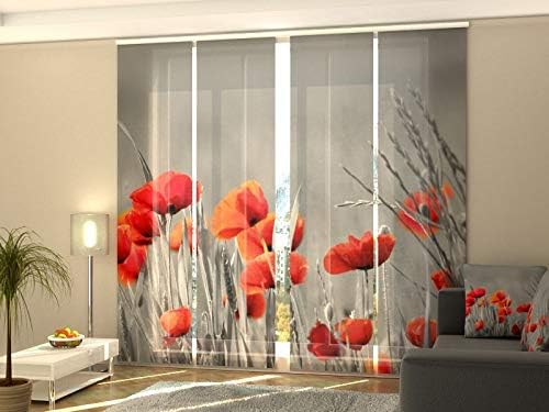 Wellmira photo curtain, panel curtain, photo print, sliding curtain, printed sliding curtains, curtain with motif, made to measure, Gabardine, 4x 245x50 cm