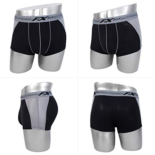 FITEXTREME Mens 5 Pack 2Way Mesh Cool Sporty Performance Short Boxer Briefs L