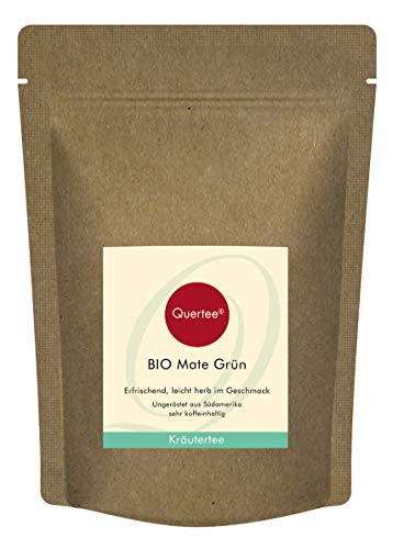 Quertee - Mate Tee Bio - Ungeröstet | Grüner Bio Matetee | Koffeeinhaltig | Mate Yerba Mateblätter | Mate Bio (500 g)