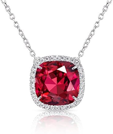 Alantyer 12 Months February Birthstone Necklace Anniversary Stone Jewellery for Women with Square Halo Crystal Pendant, Beautiful Gift Box