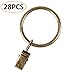 KANSPHY 28 Pack Drapery Curtain Clip Rings,Curtain Rod Eyelet Clip Ring-Antique Brass