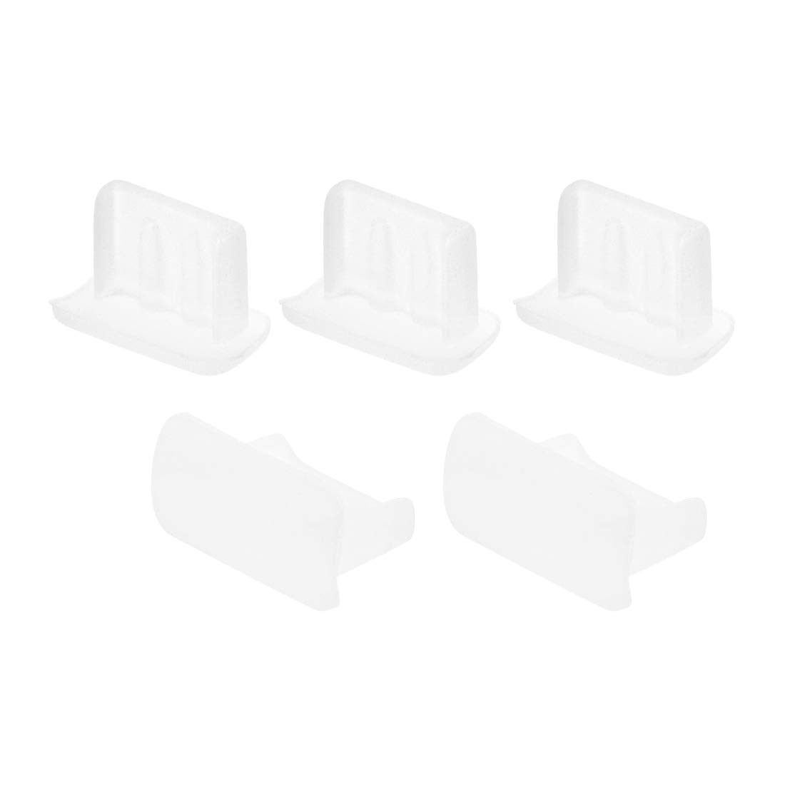 sourcing map 5pcs Mini USB Silicone Protectors Cap Port Cover Anti Dust 7mmx2mm Clear