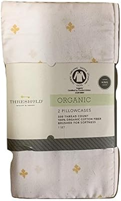 Amazon Com Threshold Organic King Printed Pillowcase Set King