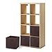 MaidMAX Cloth Storage Bin with Dual Handles for Home Closet Nursery Drawers Organizer, Foldable, Dark Brown, 10.5×10.5×11″, Set of 6