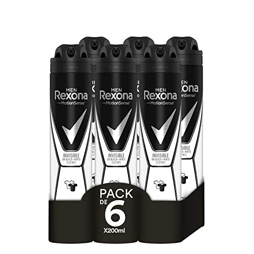 Rexona Invisible Deodorant Antitranspirant für Herren Black&White 200 ml - 6er-Pack