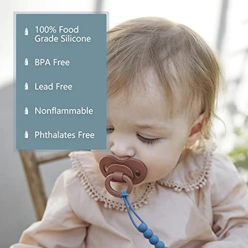 Viyuse one Piece Pacifier Clip Holder,Silicone Pacifier Chain BPA Free