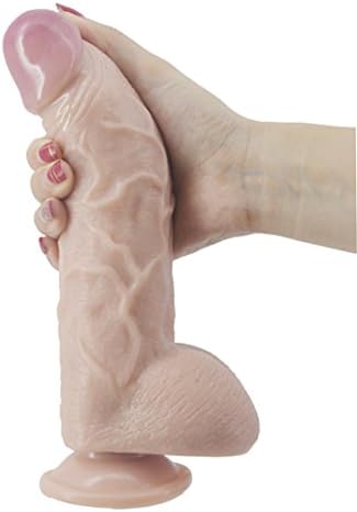 Dolover 9.45" Huge realistic massager wand toy soft flexible and skinw,with Suction Cup (Flesh)