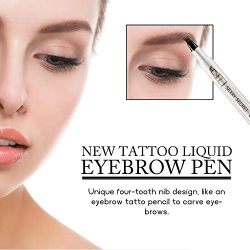 Tattoo Pen Microblading Eyebrow Pencil(4 Pack 4 colour), Smudge-Proof Ink Gel Tint with Four Tips, Natural Hair-Like, Tint Dye Cream for Eyes Makeup