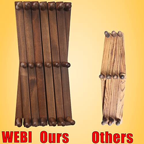 WEBI Accordion Wall Hanger,Expandable Wooden Coat Rack Wall Mounted