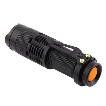 WAYLLSHINE 7W 300LM Mini CREE LED Flashlight Torch Adjustable Focus Zoom Light Lamp for Riding Camping Hiking Hunting & Indoor Activities
