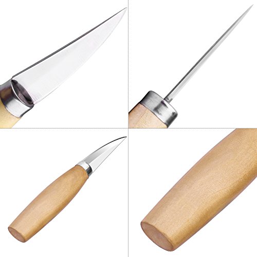 ETEPON Wood Carving Knife Whittling Sloyd Caving Knife Tools with Knife Sleeve,2.3 Inch for Wood Working ET011 - Thumbnail 4