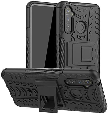 Prime Retail Back Cover, Real Hybrid Shockproof Bumper Defender Cover, Kick Stand Hybrid Desk Stand (Black) Back Case Cover for Realme 5 Pro
