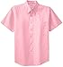 Joe's USA - Men's Short Sleeve Wrinkle Resistant Easy Care Shirts-M Light Pink