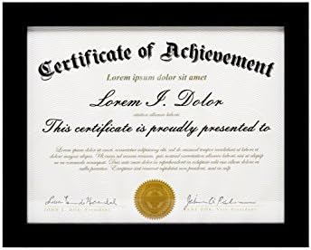 MeiC Document Frame - Made to Display Certificates 8.5x11 Inch - Document Frames, Certificate Frames, Standard Paper Frame Black