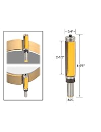 Yonico 14135 brocas recortadoras Patrón Flush con cortador superior de 2-1 2 pulgadas y vástago de rodamiento inferior de 1 2 pulgada