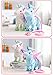 NEWBEGIN Walk Along Toy Stuffed Plush Pony Toy, Realistic Walking Actions with Unicorn Sounds and Music (White)