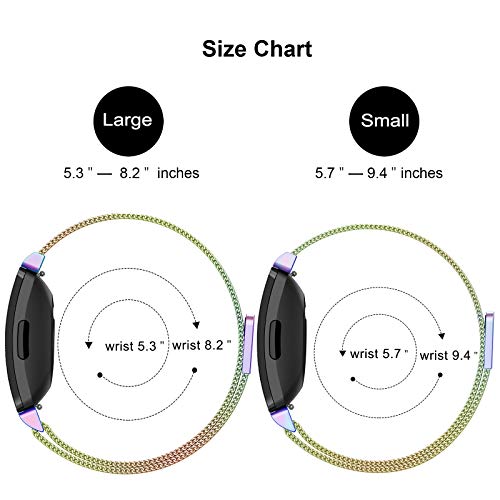 SWEES Metal Band Compatible Fitbit Inspire & Fitbit Inspire HR, Stainless Steel Magnetic Replacement Band Accessories Small Large for Women Men, Silver, Black, Lilac, Sangria, Champagne, Colorful - Thumbnail 6