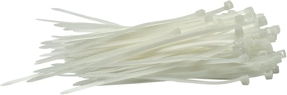 Draper 100 Piece Cable Ties 100mm White Heavy Duty Nylon Wire Management
