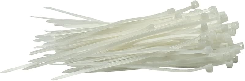 Draper 100 Piece Cable Ties 100mm White Heavy Duty Nylon Wire Management