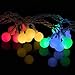 Whonline 2Pack 50LED Globe String Lights - 16.4ft Waterproof Ball String Lights 8 Mode for Bedroom, Garden, Christmas Tree, Wedding, Party Decoration