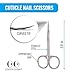 Coco's Closet Cuticle Nail Scissors - Stainless Steel Precision Manicure Scissor - Extra Pointed Curved Fingernail Scissor