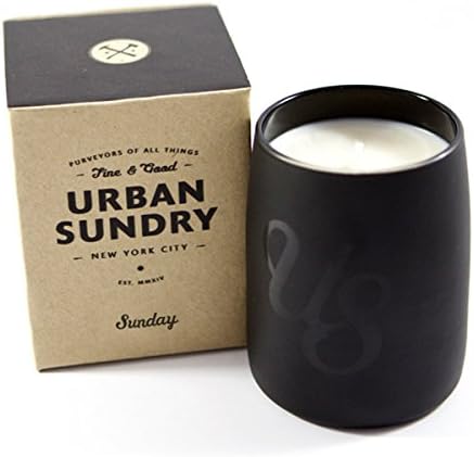 Natural Soy Wax Candle, Sunday Fragrance, 80 Hours, Scent Notes of White Thyme, Violet, Lavender, Neroli and Vanilla, Men and Women, Black Apothecary Glass Jar, Non-Toxic