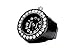 Ladies Elastic Black Band Rhinestone Case Finger Ring Watch