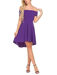 funpor Mujer Verano una línea Cute Sweet S op cuello redondo plisado vestido skater