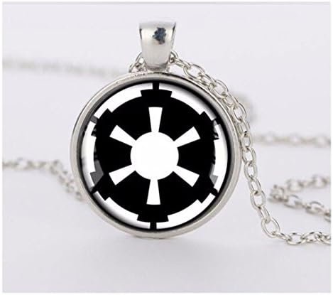 STAR WARS - GALACTIC EMPIRE Symbol Bezel Pendant Necklace Silver Plated AMZN21