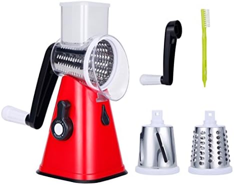 OboKing Parmesan Hard Cheese Grater Carrot Shredder Veggies Slicer for Salad (Lava Red)