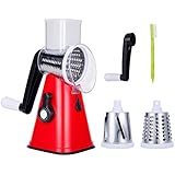 OboKing Parmesan Hard Cheese Grater Carrot Shredder Veggies Slicer for Salad (Lava Red)