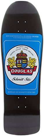 Schmitt Stix Skateboards Douglas Beer Label Deck, Black/Blue, 9.875" x 31"