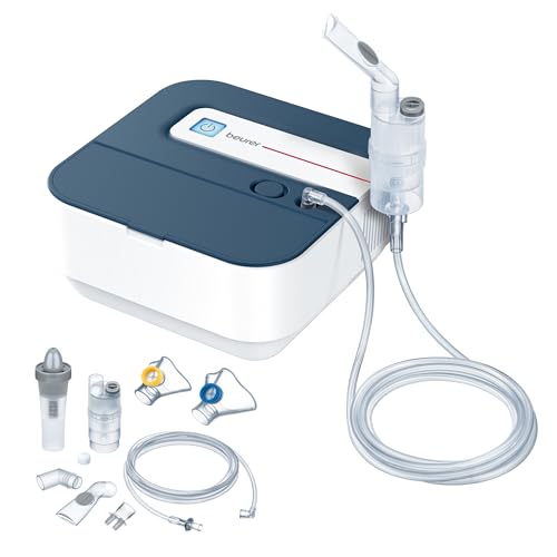 Beurer IH 28 Pro Inhalateur, set de nébulisation avec masque en silicone pour enfants & adultes, avec technologie d'air comprimé pour la thérapie des voies respiratoires