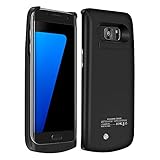 RUXELY Galaxy S7 Edge Battery Case, 5200mAh Portable External Backup Charging Case,Rechargeable Power Charger Pack with Kickstand for Samsung Galaxy S7 Edge(Not for Galaxy S7)(Black)
