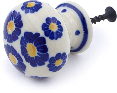 Polish Pottery 1Â¼-inch Drawer Pull Knob Made by Ceramika Artystyczna (Flower Pads Theme) + Certificate of Authenticity